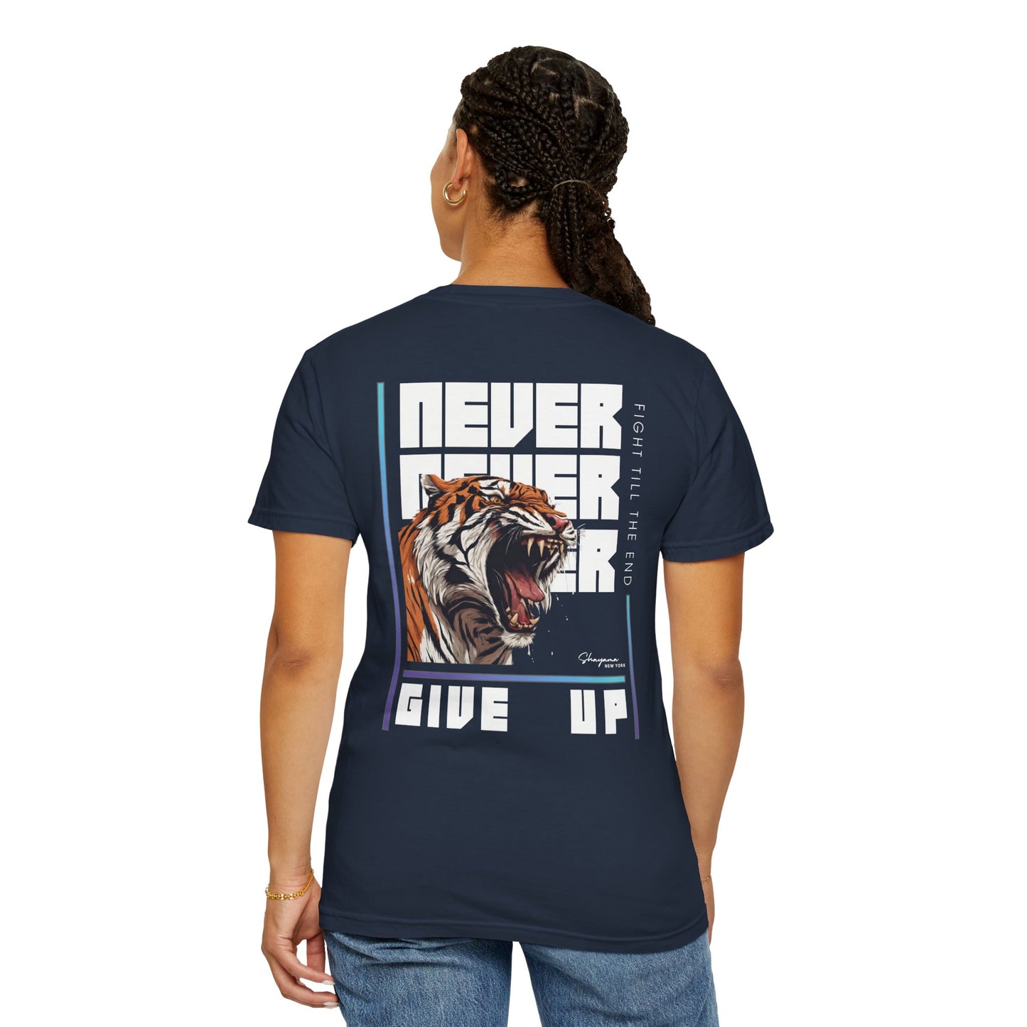 Unisex NEVER GIVE UP Relaxed Fit - Ring-Spun Cotton