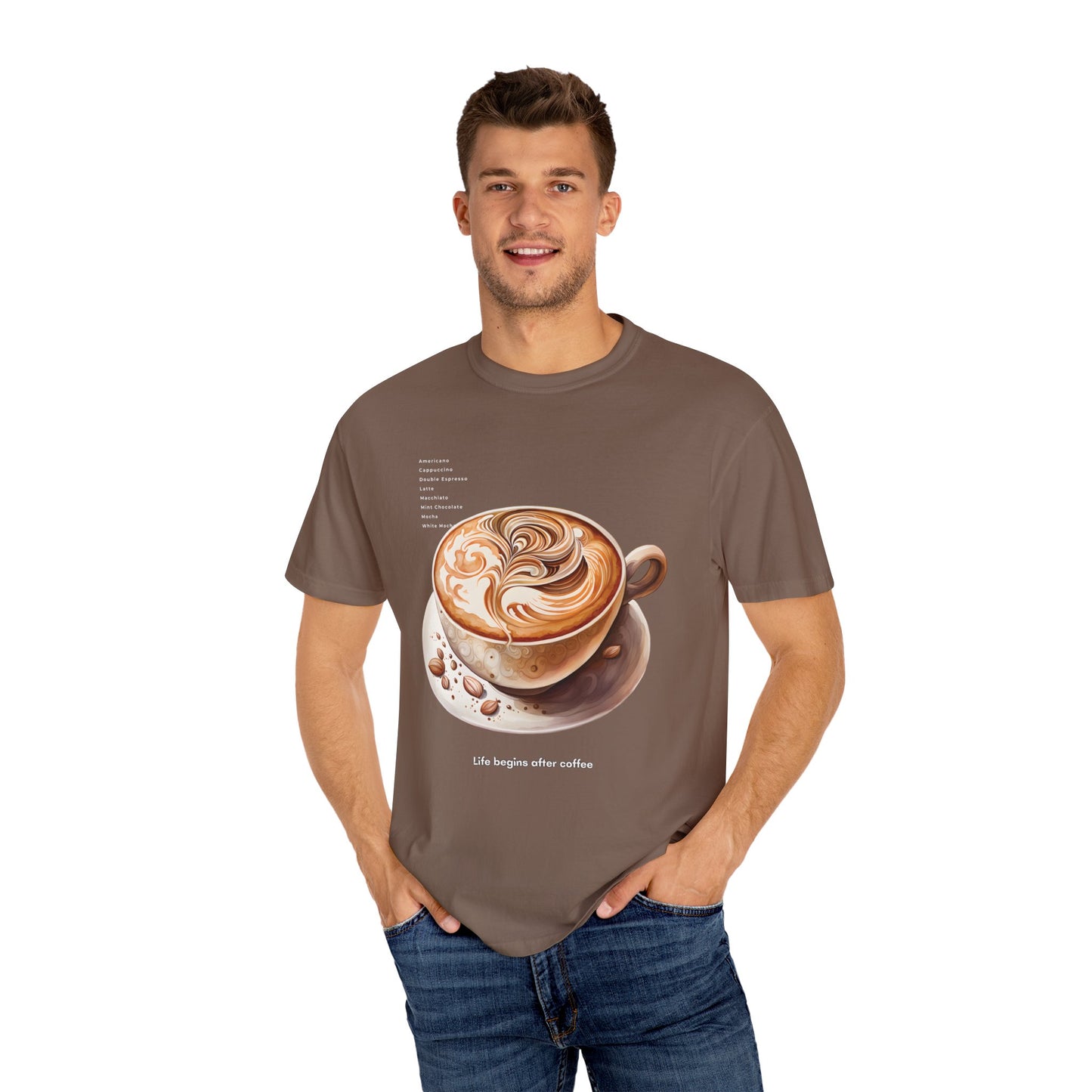 Unisex Coffee LIfe Relaxed Fit T-shirt - Ring Spun Cotton.