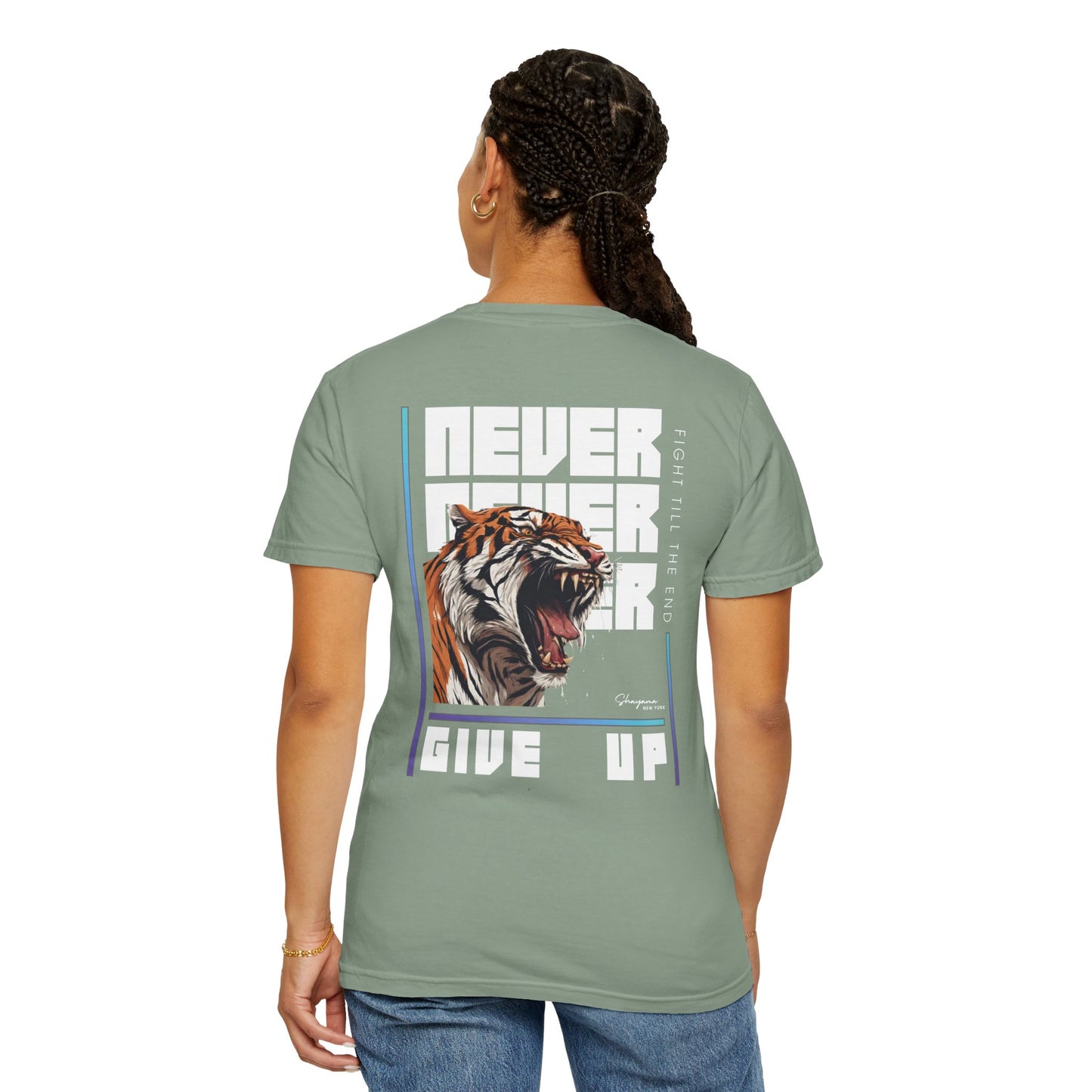 Unisex NEVER GIVE UP Relaxed Fit - Ring-Spun Cotton