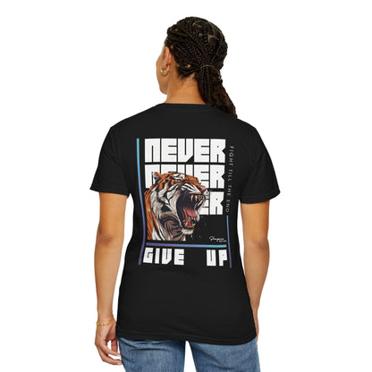 Unisex NEVER GIVE UP Relaxed Fit - Ring-Spun Cotton