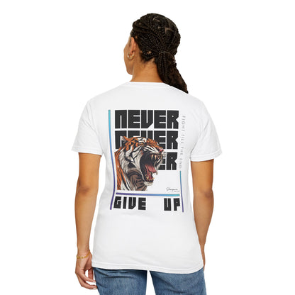 Unisex NEVER GIVE UP Relaxed Fit - Ring-Spun Cotton