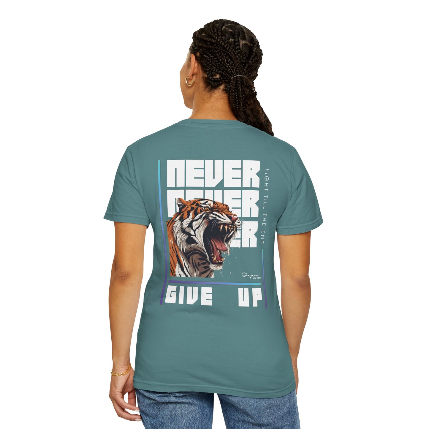 Unisex NEVER GIVE UP Relaxed Fit - Ring-Spun Cotton