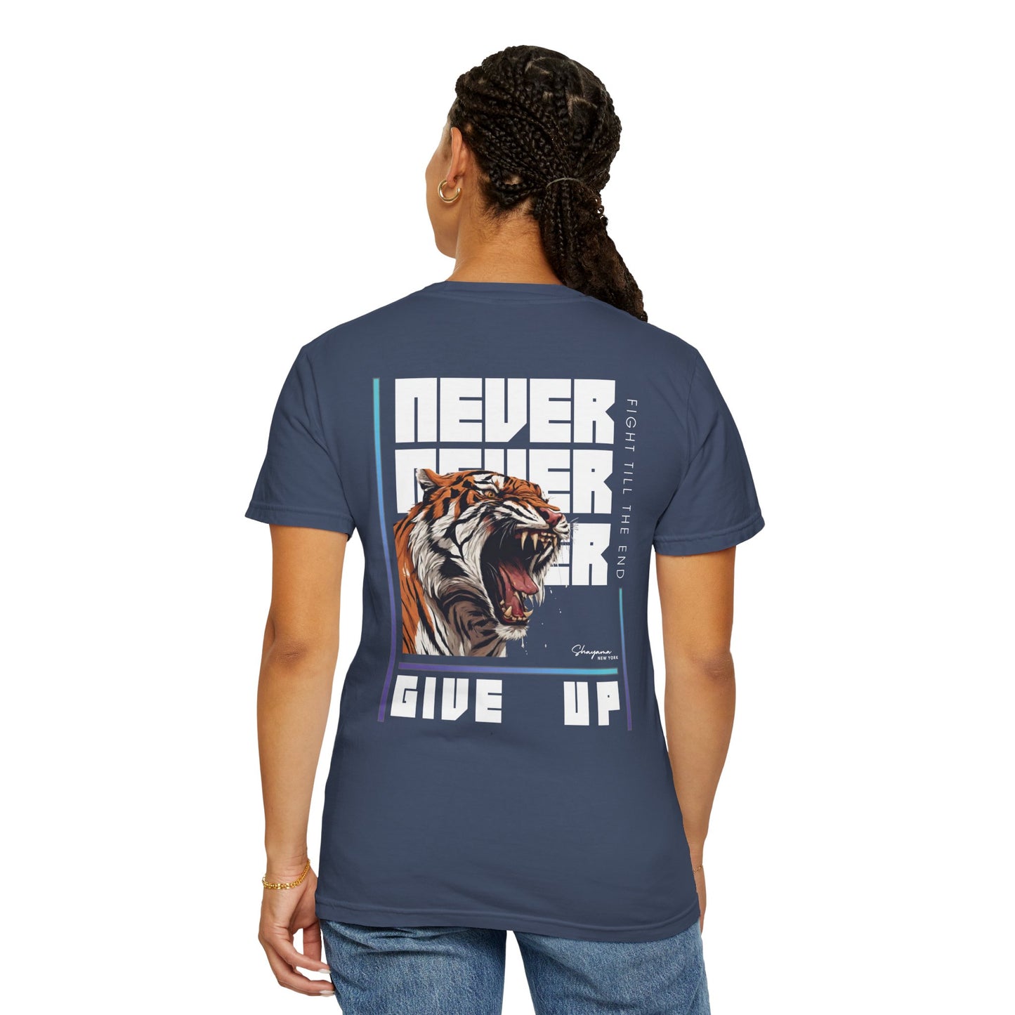 Unisex NEVER GIVE UP Relaxed Fit - Ring-Spun Cotton