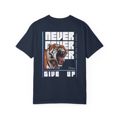 Unisex NEVER GIVE UP Relaxed Fit - Ring-Spun Cotton