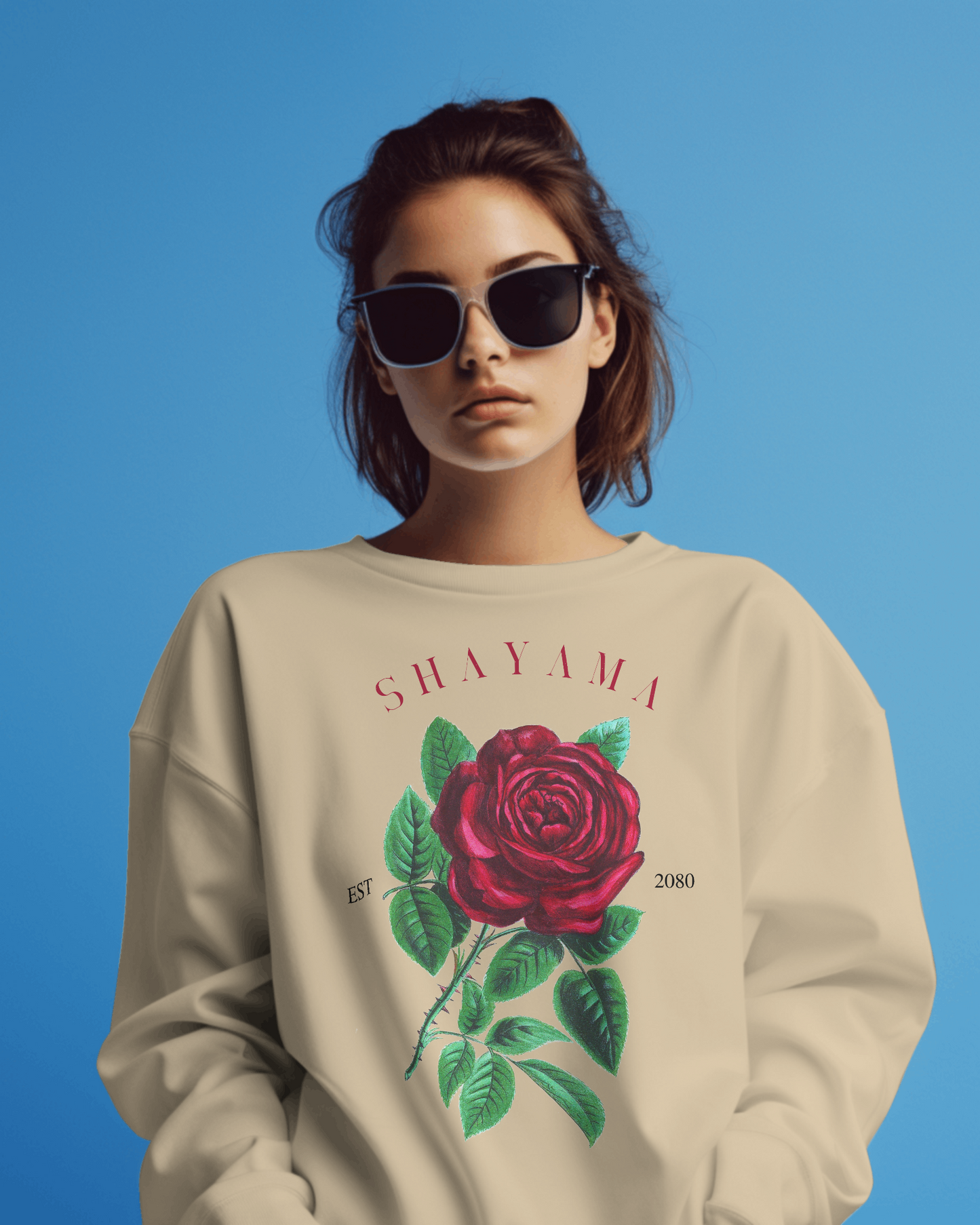 Logo and Rose Print Sweatshirt
